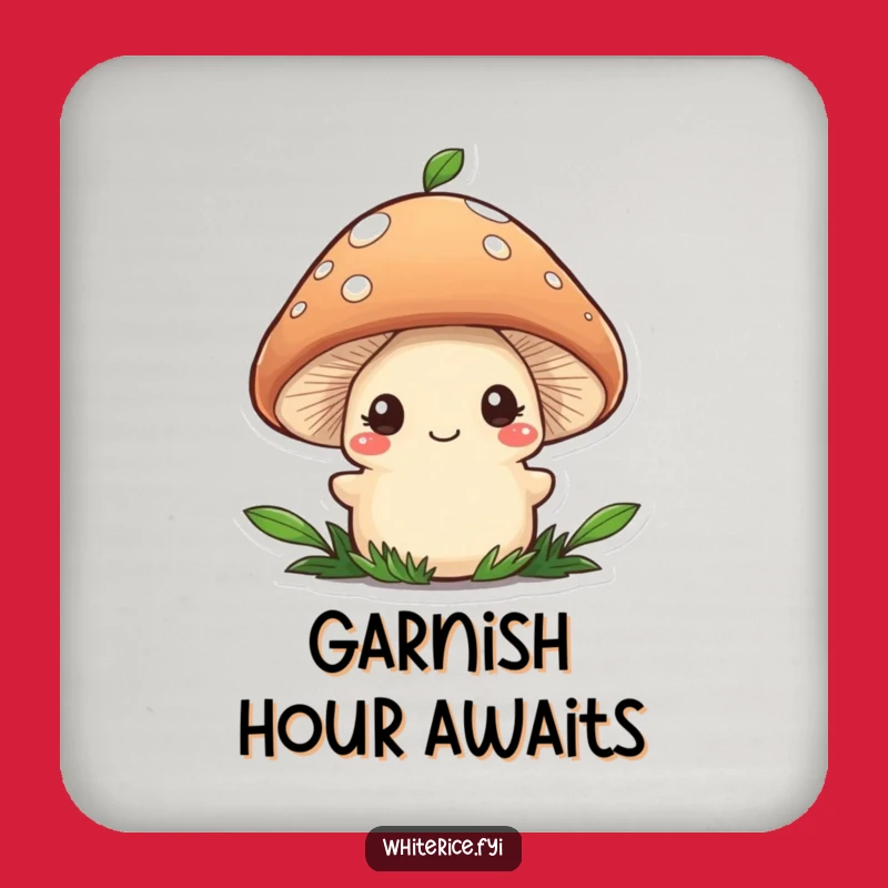 Funny Mushroom Chef Coaster: Shy Character Garnishing Set, Gift