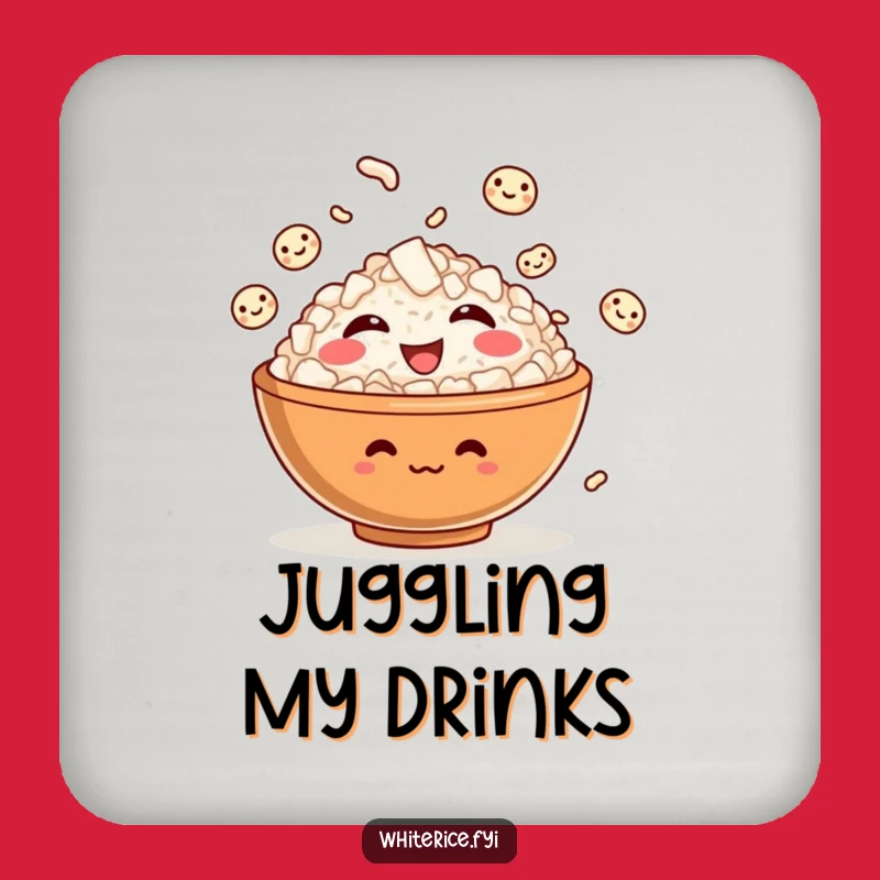 Funny Rice Bowl Coaster Set: Giggling Character, Protect Surfaces with Funny Gifts