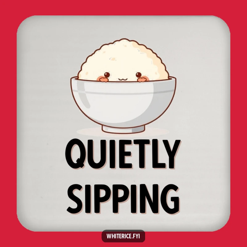 Funny Rice Cake Drink Coaster: Protect Surfaces with Shy Treat Art