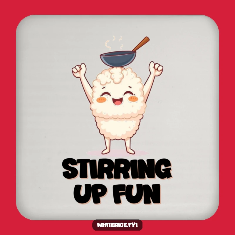 Funny Rice Chef Coaster - Wok Holding Drink Protector, Quirky Funny Gift