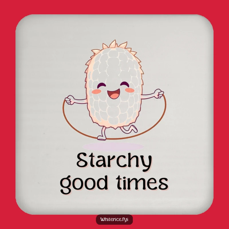 Funny Rice Jumps Rope Coaster: Protect Surfaces with a Happy Grain