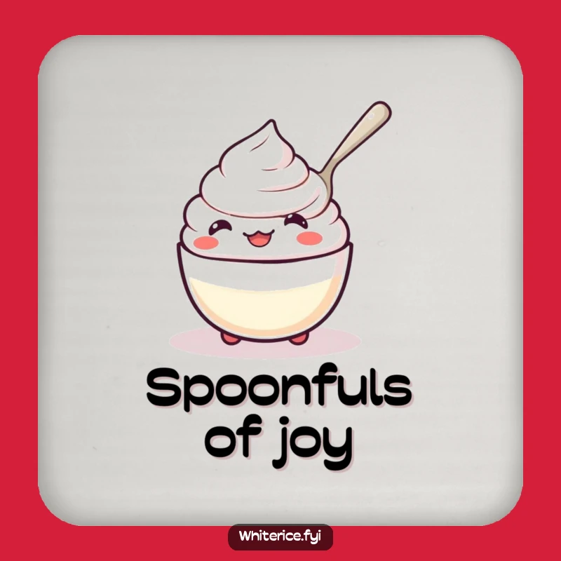 Funny Rice Pudding Coaster: Kawaii Table Decor, Perfect Drink Gift