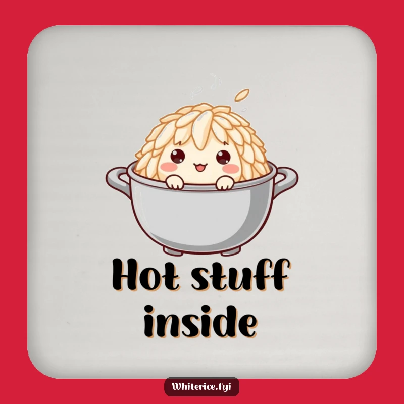 Funny Steaming Pot Rice Grain Coaster - Protect Surfaces Perfect Funny Gift