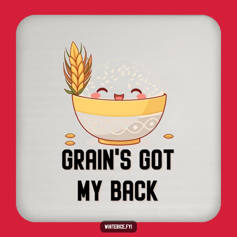 Funny Rice Bowl Coaster, Protect Surfaces with Hilarious Food Art Gift