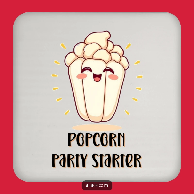 Funny Kawaii Popcorn Coaster Set for Excited Movie Nights
