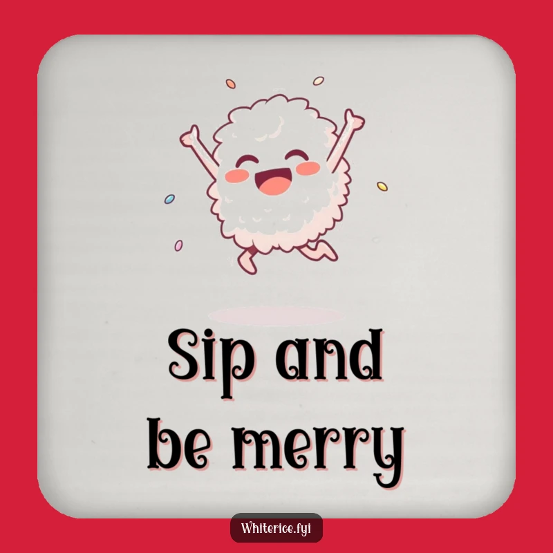 Funny Rice Coaster Set: Delighted Grain’s Leap Protects Surfaces, Great Funny Gift