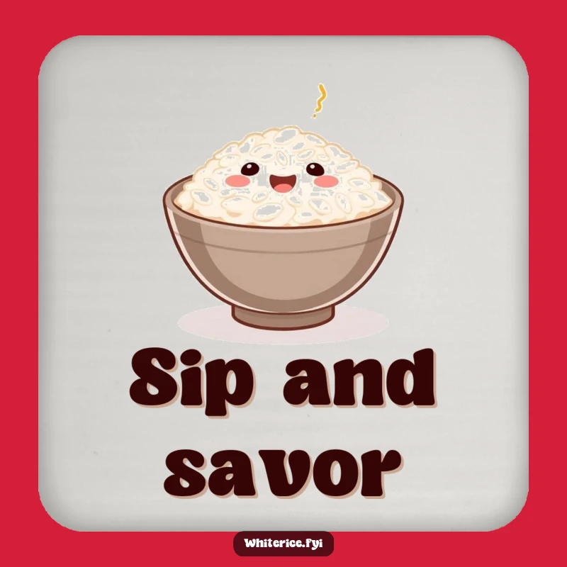 Funny Rice Grain Coaster: Protect Surfaces with Foodie Flair, Gift!