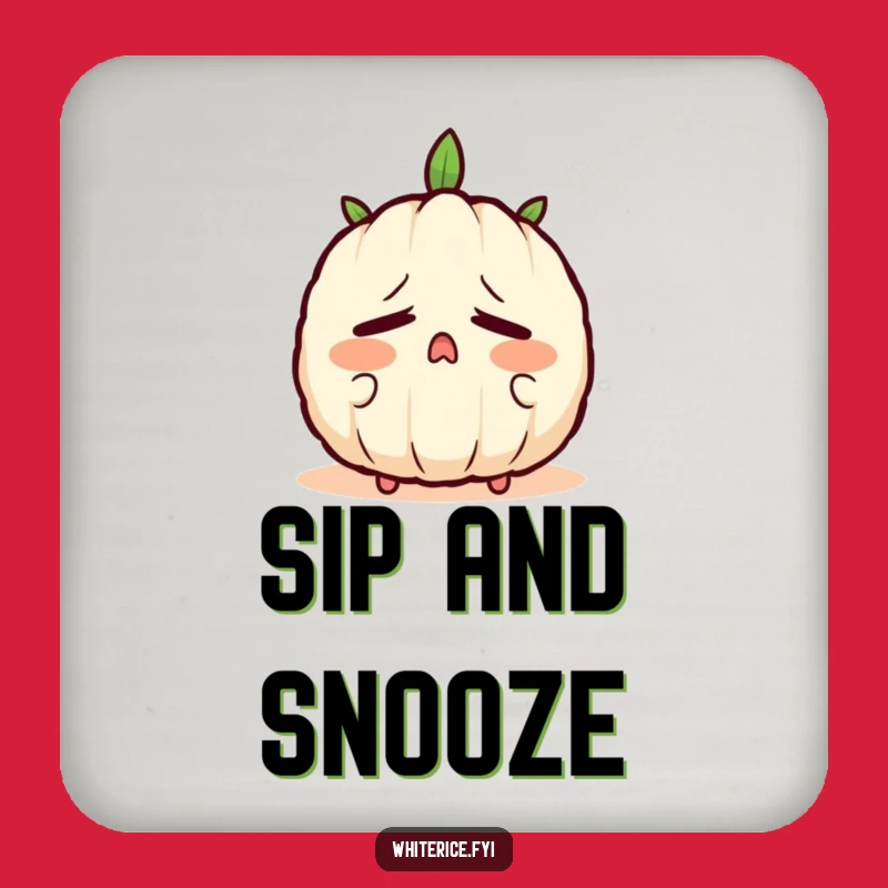 Funny Sleepy Rice Coaster: Yawning Decor, Cozy Character Gift Set!