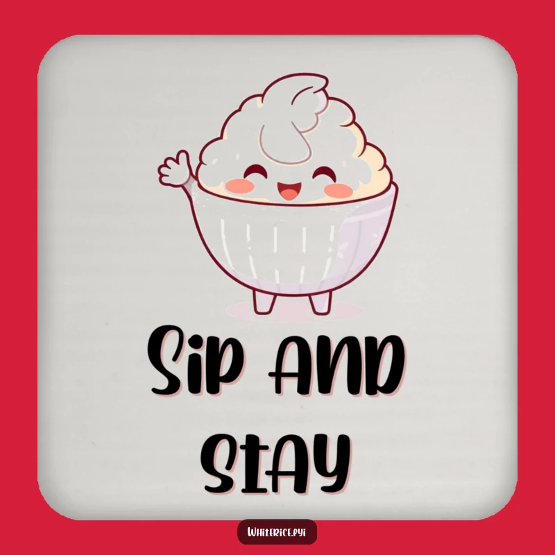 Funny Welcoming Rice Bowl Coaster Set: Protect Surfaces with Comical Charm!