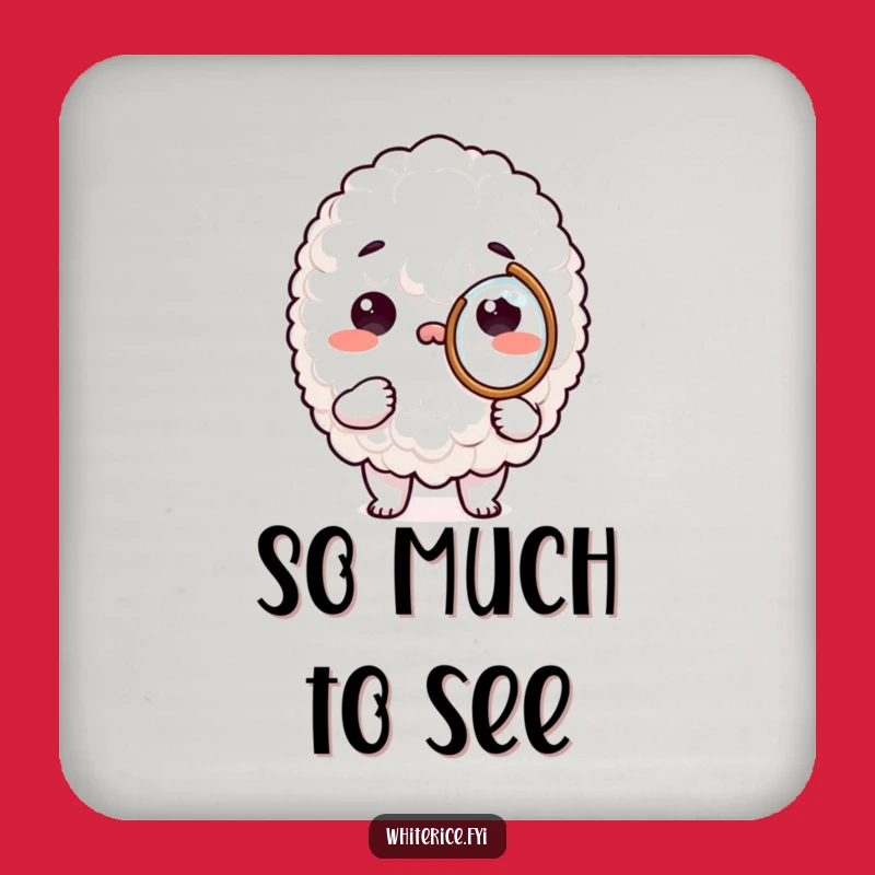 Funny Rice Magnifying Coasters (Set of 4): Protect Surfaces with This Funny Gift!