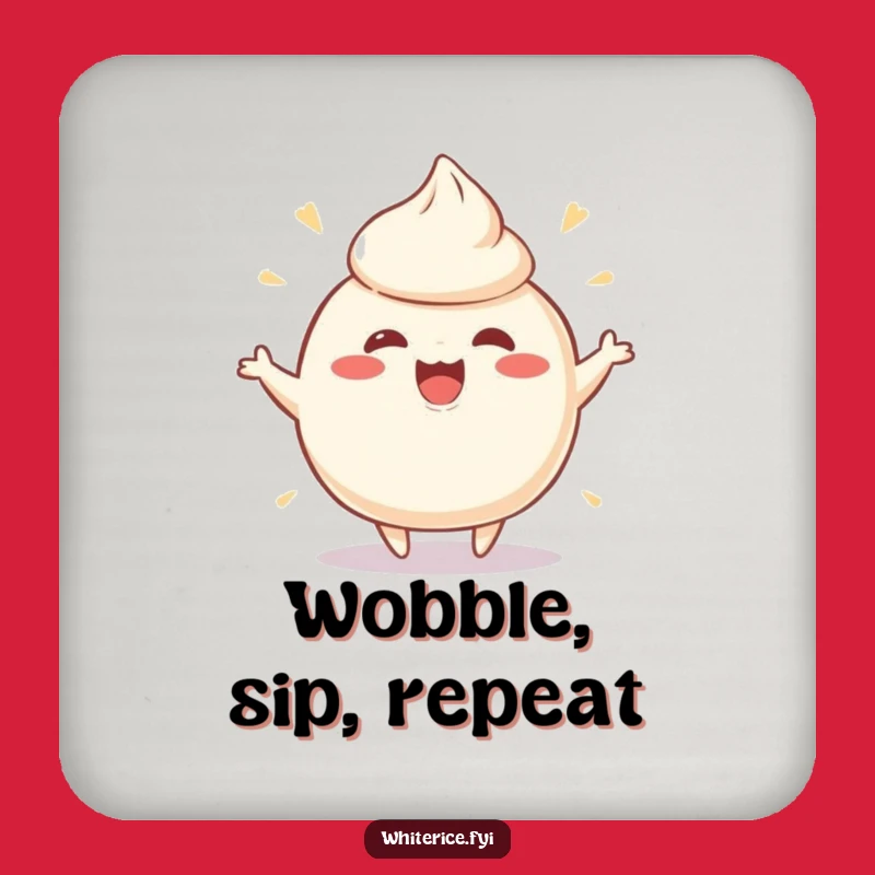 Funny Wobbly Rice Pudding Coaster - Protect Surfaces Perfect Funny Gift