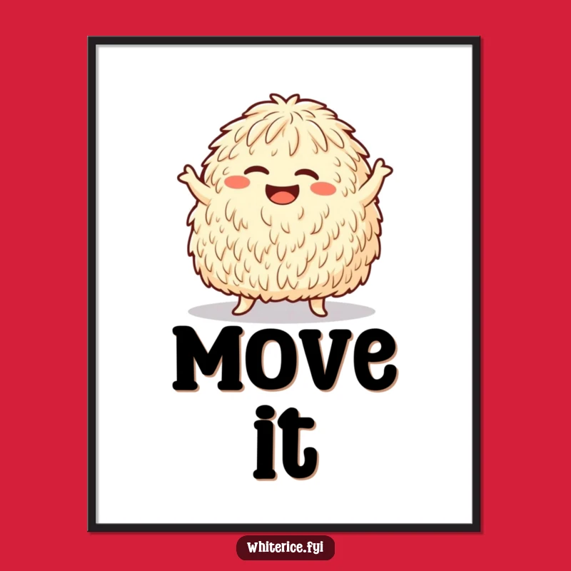 Funny Dancing Rice Poster - Bring Energy to Your Walls!