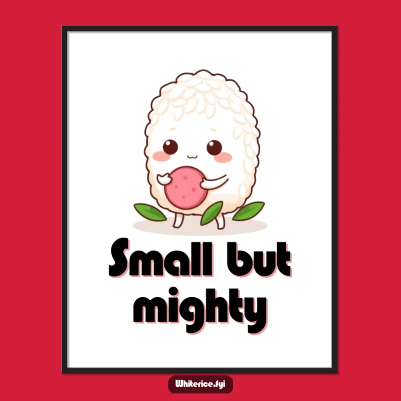 Funny Determined Rice Poster - Motivational Food Art for Humorous Spaces