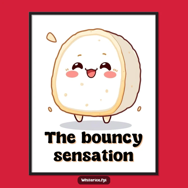 Funny Kawaii Rice Cake Poster: Cheerful Art for Cozy Spaces
