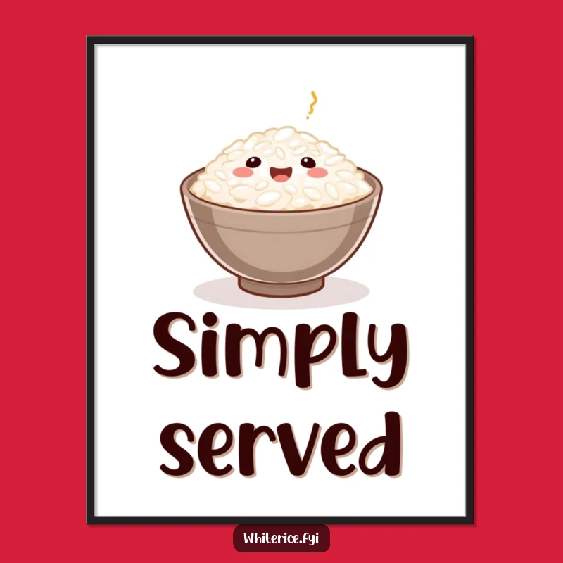 Funny Rice Grain Poster: Comfort Food Art, Perfect Gift!