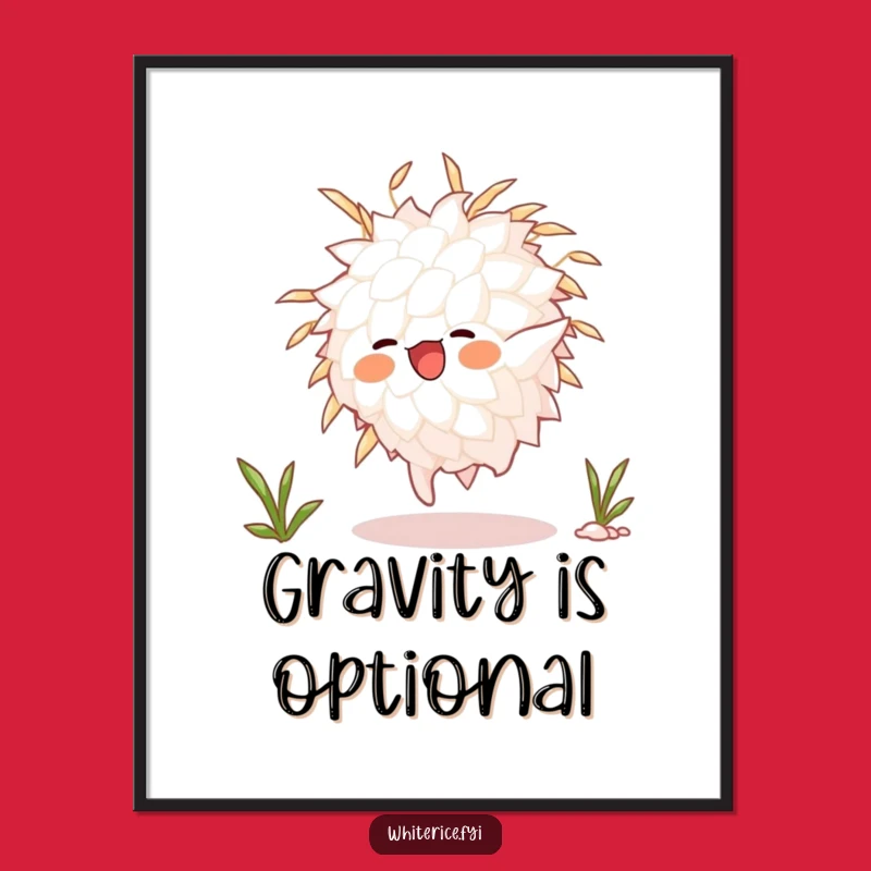 Funny Rice Grain Somersault Poster: Active Character Art Funny Gift