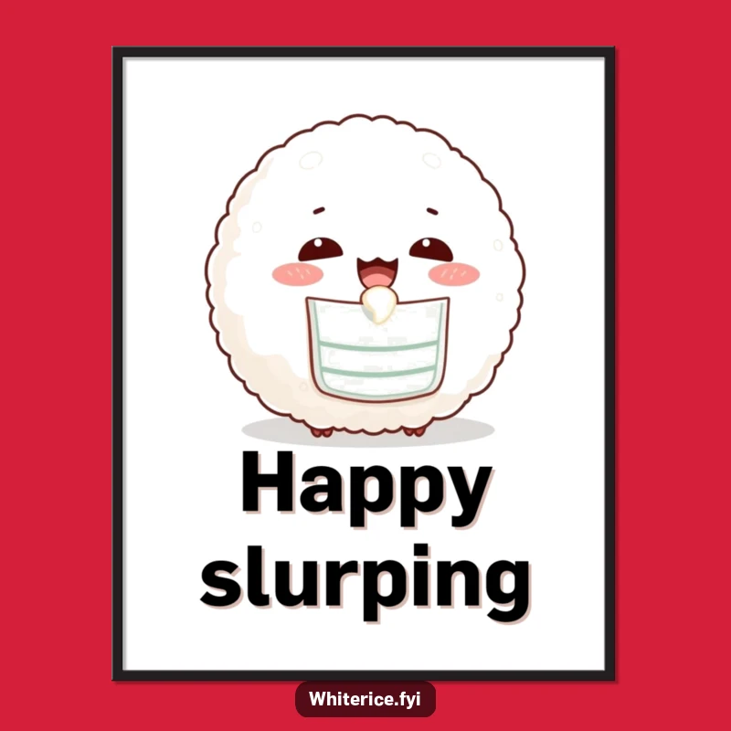 Funny Bibbed Rice Ball Poster: Cute Art That's a Hilarious Gift