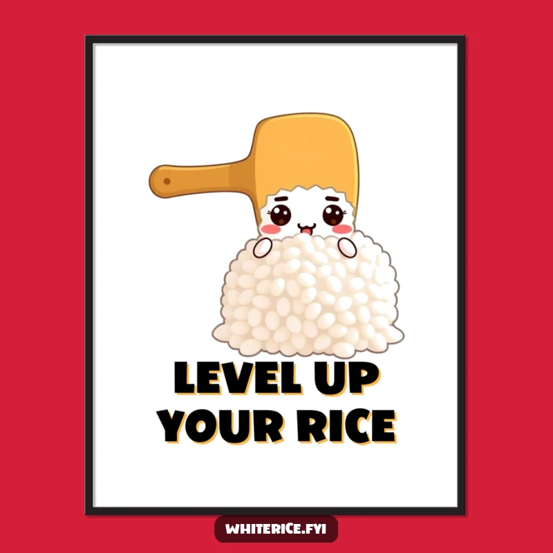 Funny Rice Paddle Poster: Determined Character Art, Perfect for Kitchen and Funny Gift Decor