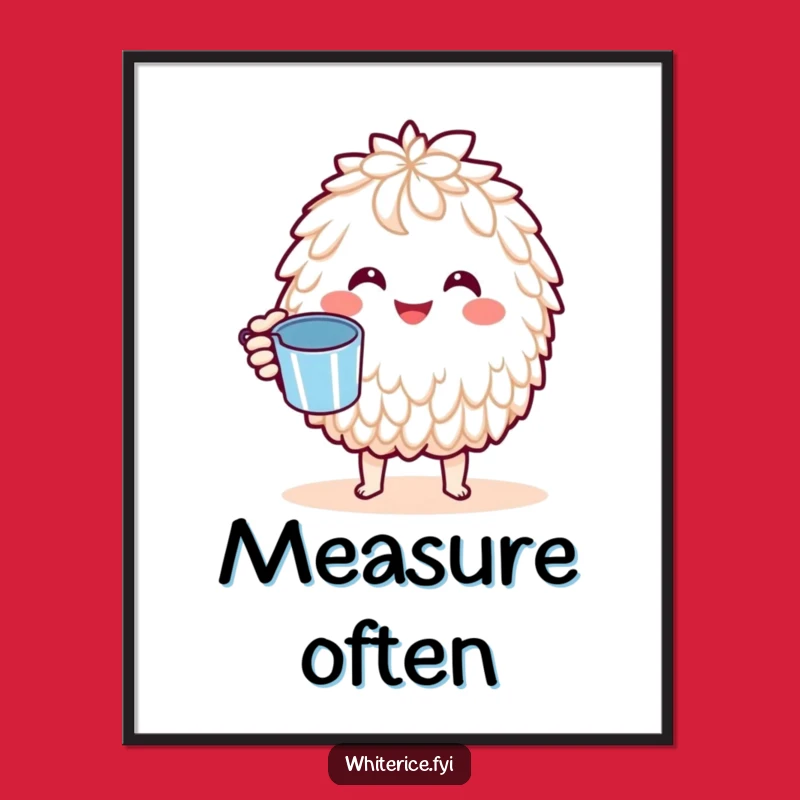 Funny Basmati Rice Joy Poster: Kawaii Chef Art, Perfect Kitchen Decor