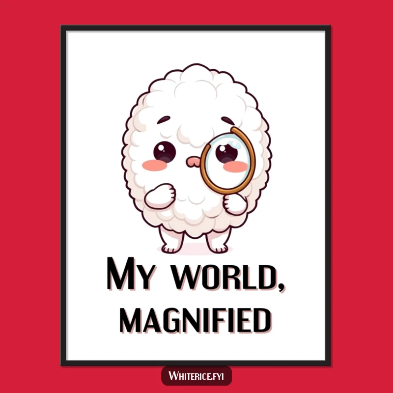 Funny Rice Magnifying Poster: Bring Whimsy Home with This Hilarious Funny Gift!