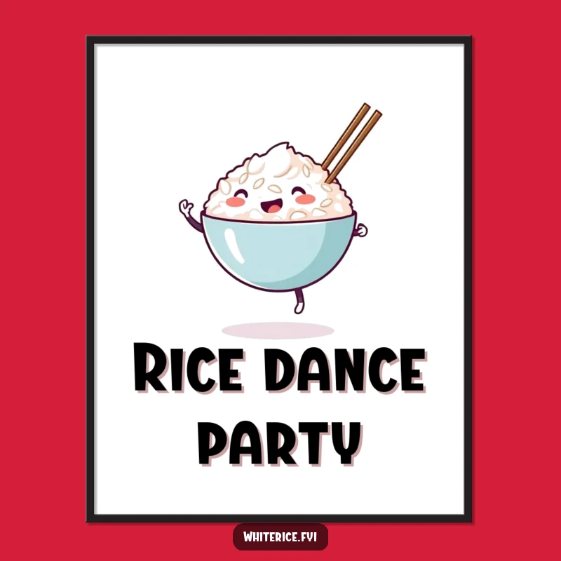 Funny Happy Rice Bowl Poster: Bring Culinary Cheer to Your Walls