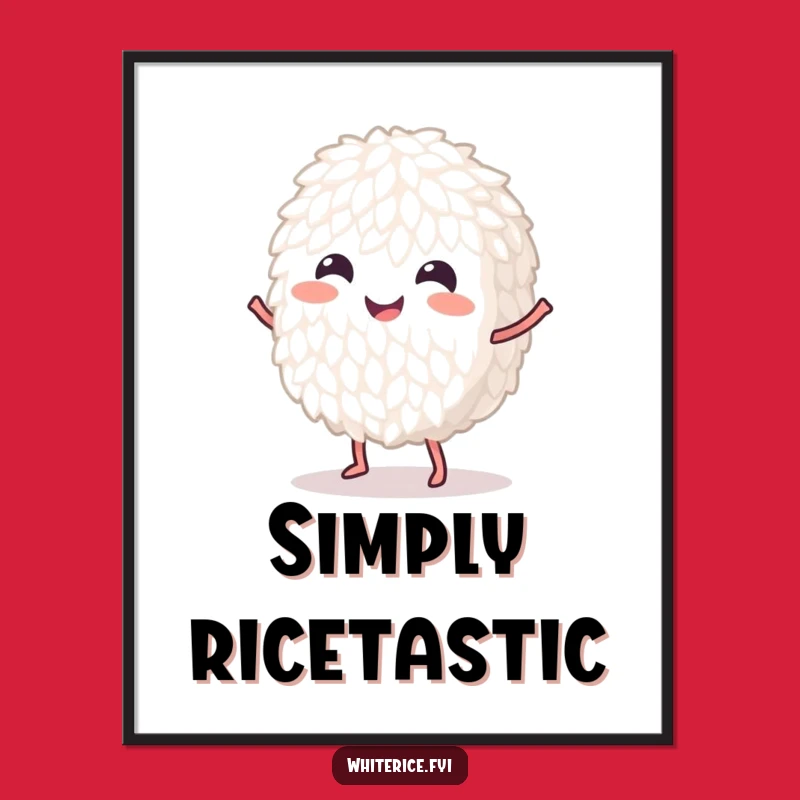 Funny Dancing Rice Poster: Hilarious Wall Art for Foodie Fun!
