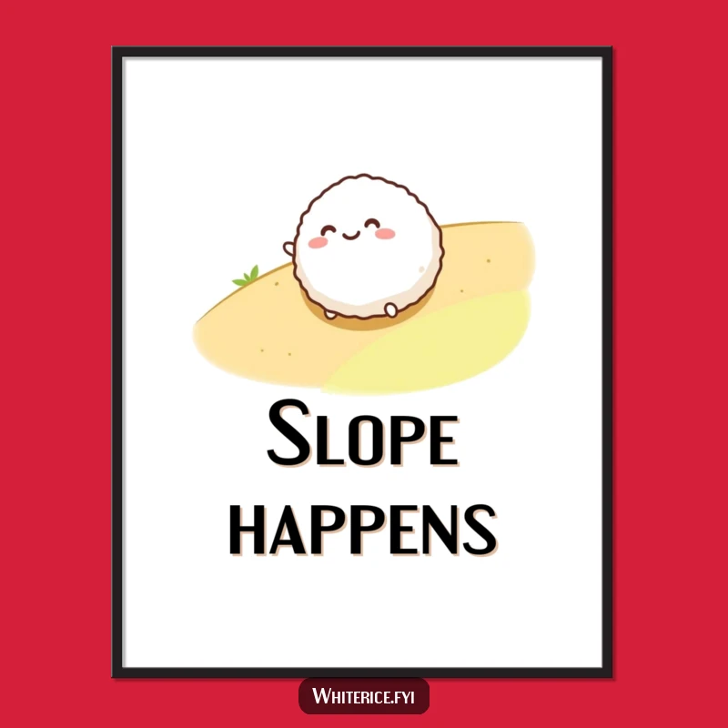 Funny Rice Ball Poster: Whimsical Cartoon Character, a Joyful Print for Funny Gift Art