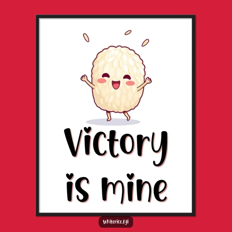 Funny Victory Rice Poster: Dance Art That's a Hilarious Gift