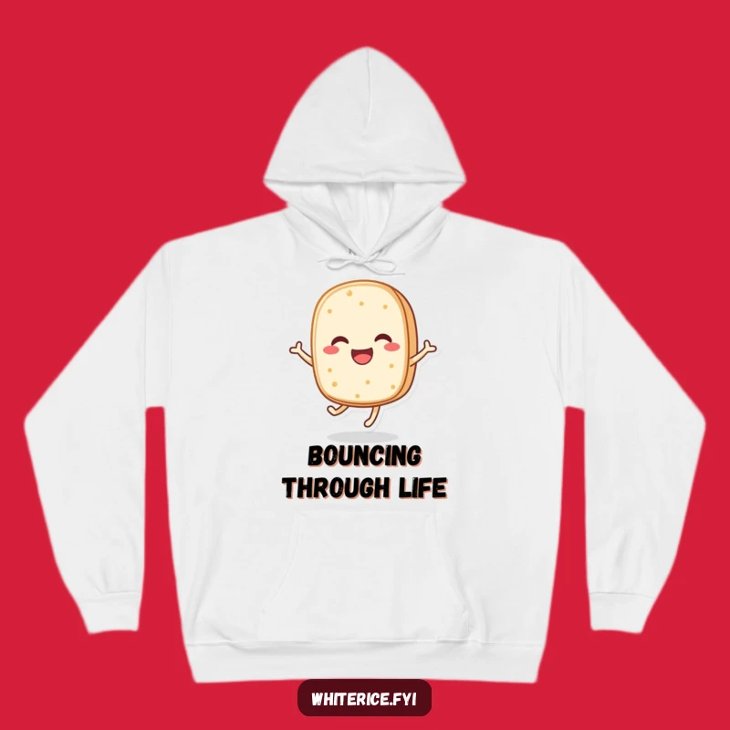 Funny Rice Cake Hoodie: Cozy Bouncing Character, Perfect Warm Funny Gift!