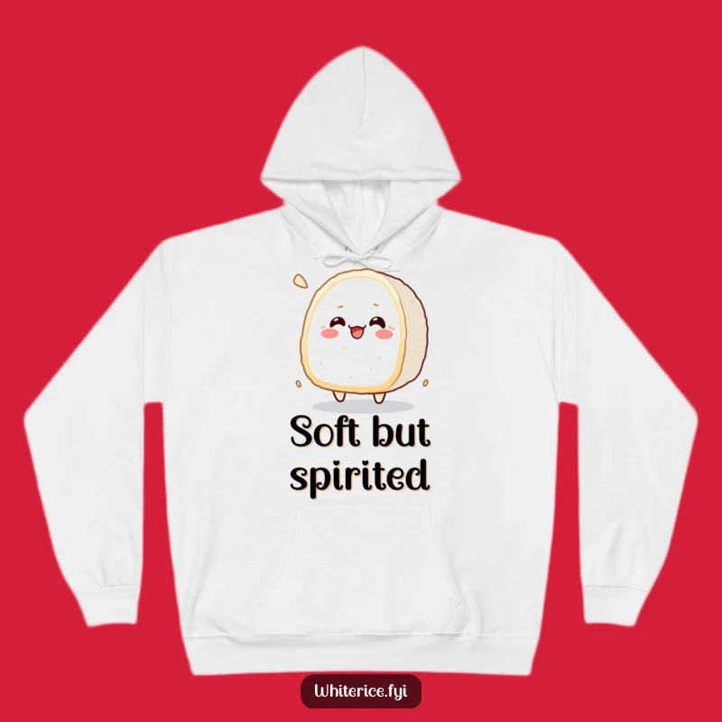 Cozy Funny Kawaii Rice Cake Hoodie: Cheerful Bouncing Comfort
