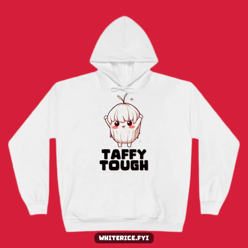 Cozy Funny Sticky Rice Stretch Hoodie: Determined Kawaii Wear, Perfect Gift