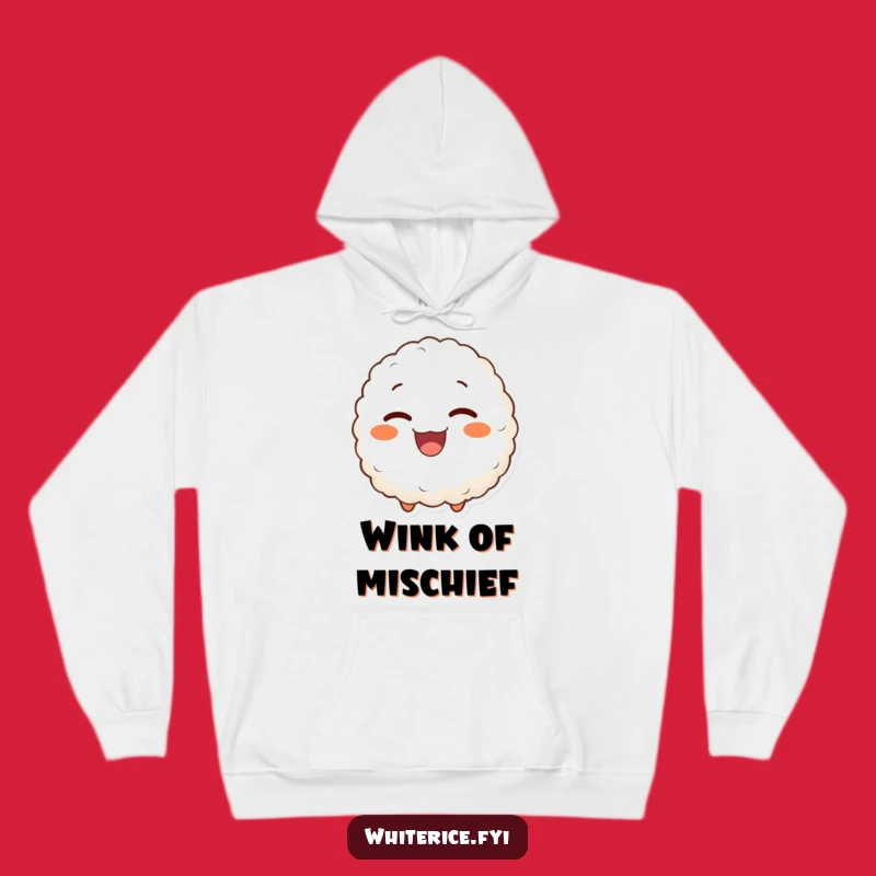 Cozy Funny Winking Rice Ball Hoodie: Delighted Character, Warm Gift