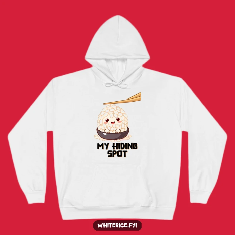 Cozy Peeking Rice Grain Hoodie: Shy Character Hoodie Funny Gift