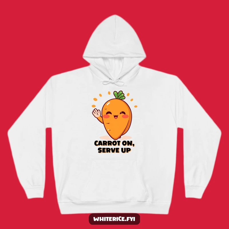 Funny Carrot Chef Hoodie: Cheerful Slice Serving, Comfy Gift
