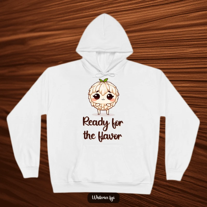 Funny determined rice hoodie, ready to be eaten, offering cozy comfort and a humorous acceptance of culinary destiny.
