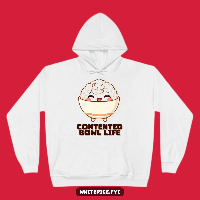Funny Satisfied Rice Bowl Hoodie - Cozy Contentment Perfect Funny Gift