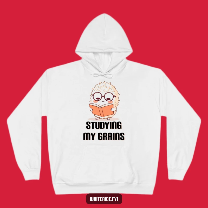 Funny Rice Bookworm Hoodie: Cozy Knowledge, Perfect Funny Gift for Students