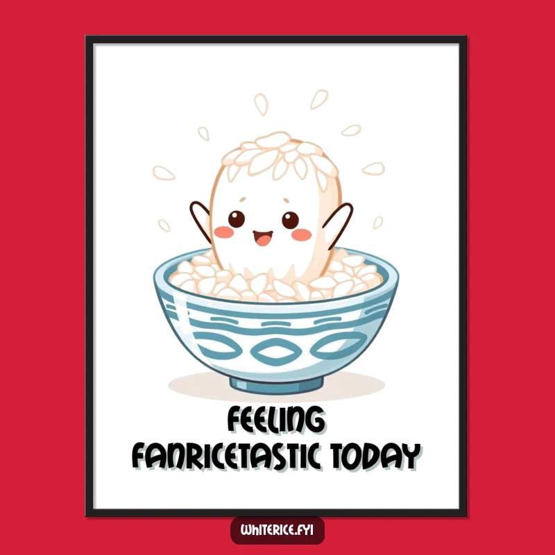 Free Printable Wall Art: Leaping Rice Grain, Whimsical Downloadable Decor Gift