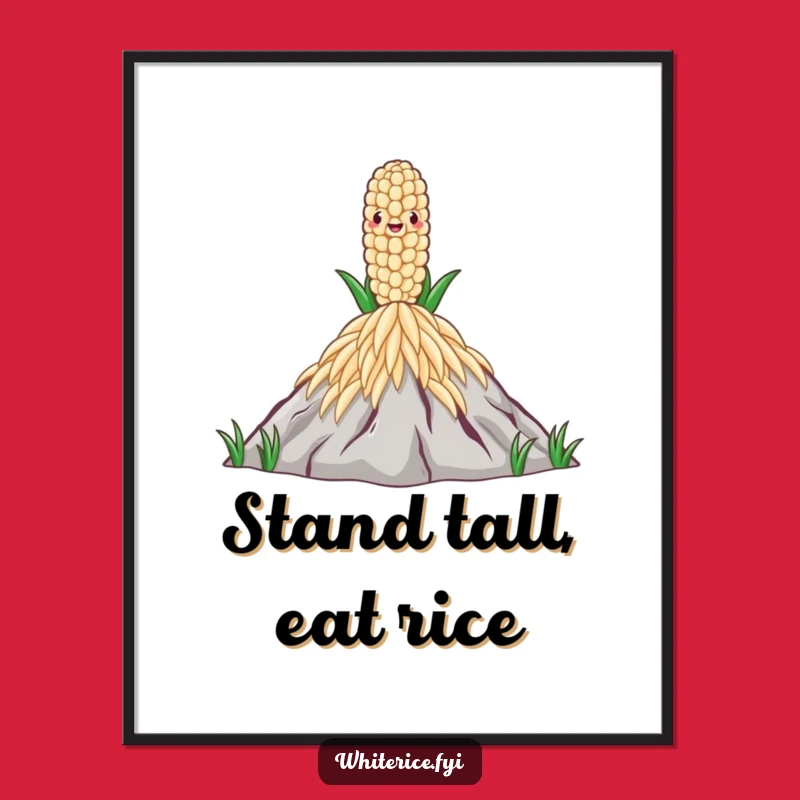 Free Printable Rice Grain Wall Art: Mountain Decor, Funny Download!