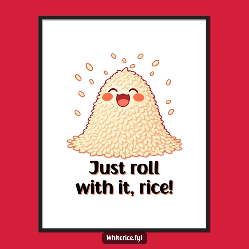 Free Printable Rice Juggling Wall Art: Funny Food Downloadable Poster Gift!