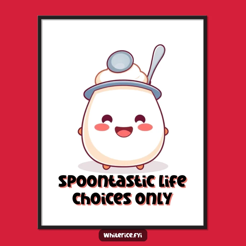 Free Printable Rice Pudding Wall Art: Silly Spoon Hat Downloadable Decor