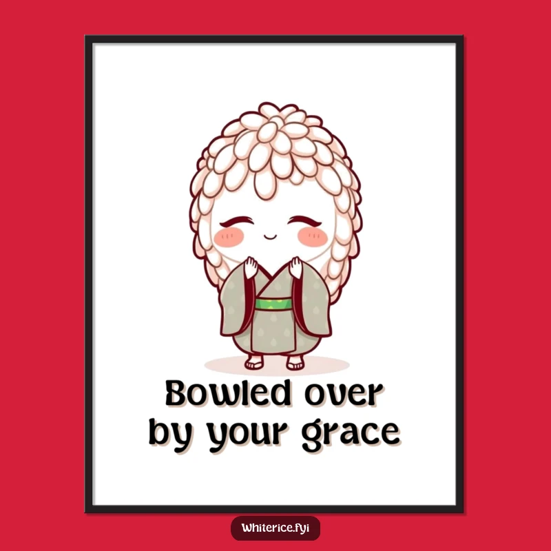 Free Printable Wall Art: Bowing Rice Kimono Elegance DIY Digital Download