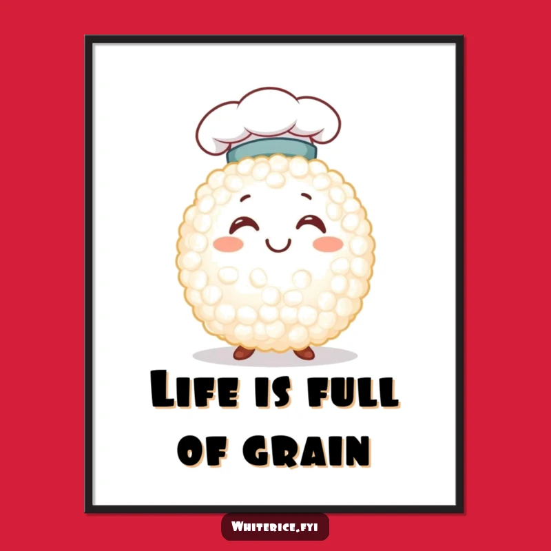 Free Printable Wall Art: Chef Rice Grain, Whimsical Downloadable Decor Gift