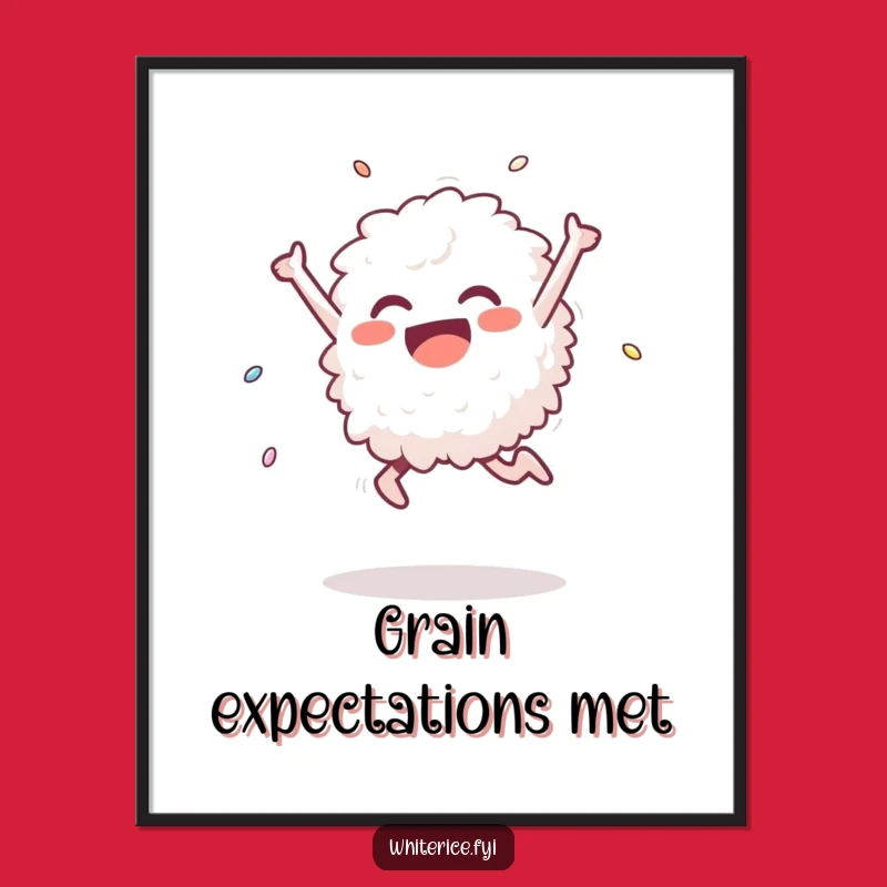 Free Printable Wall Art: Triumphant Rice Grain Leap, Hilarious Downloadable Decor