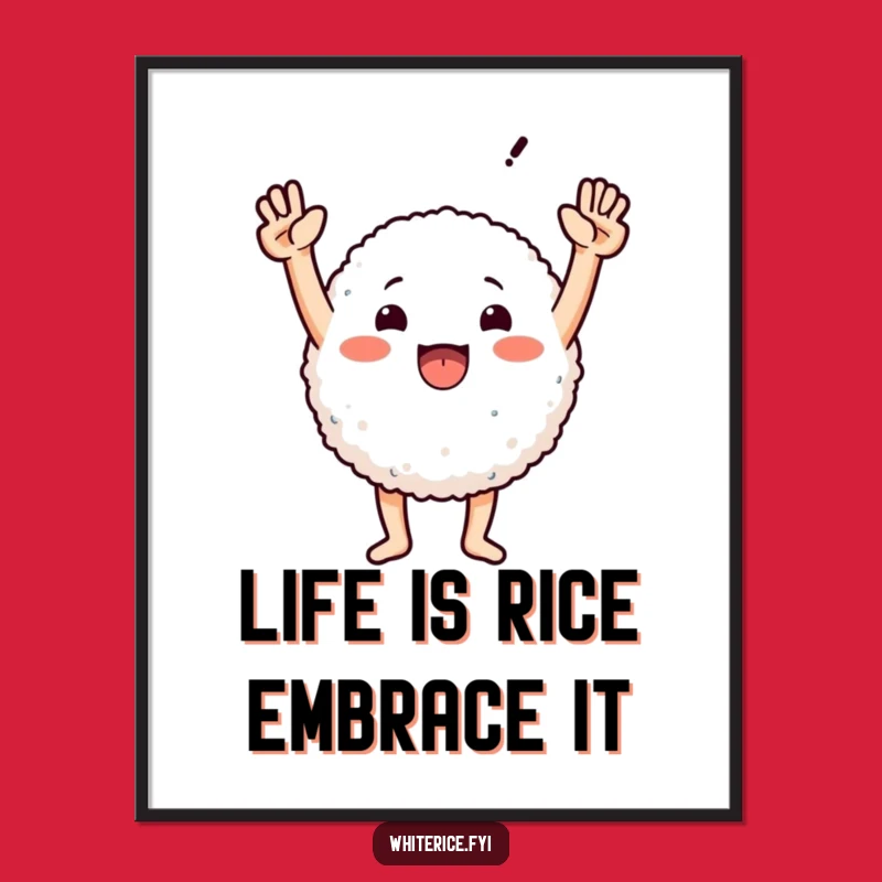 Free Printable Wall Art: Triumphant Rice Guy - Funny Downloadable Decor