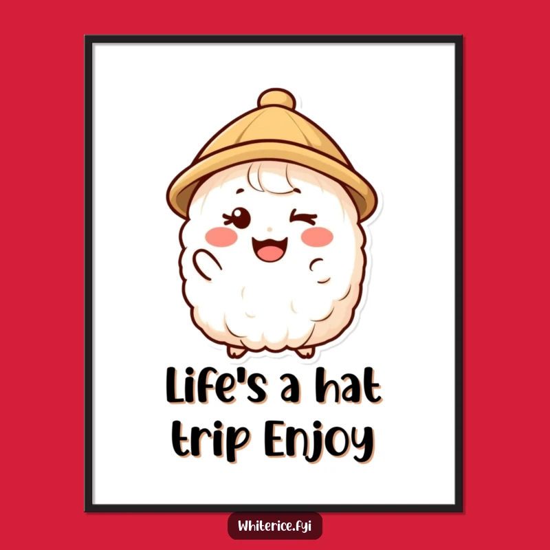 Free Printable Wall Art: Winking Rice Pal - Funny Downloadable Decor