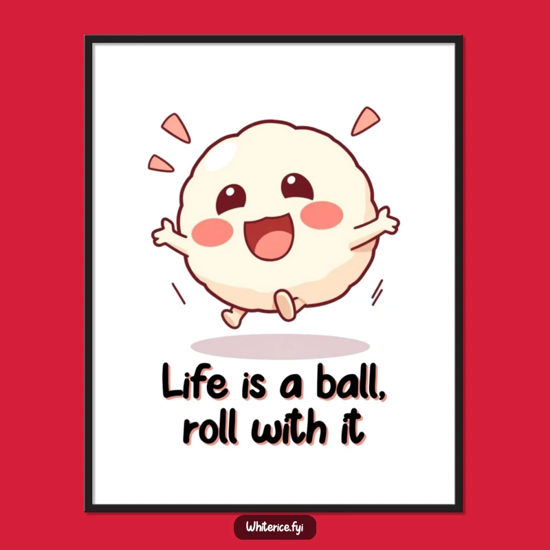 Funny Free Printable Risotto Ball Art: Kawaii Downloadable Wall Decor for Kitchen Fun