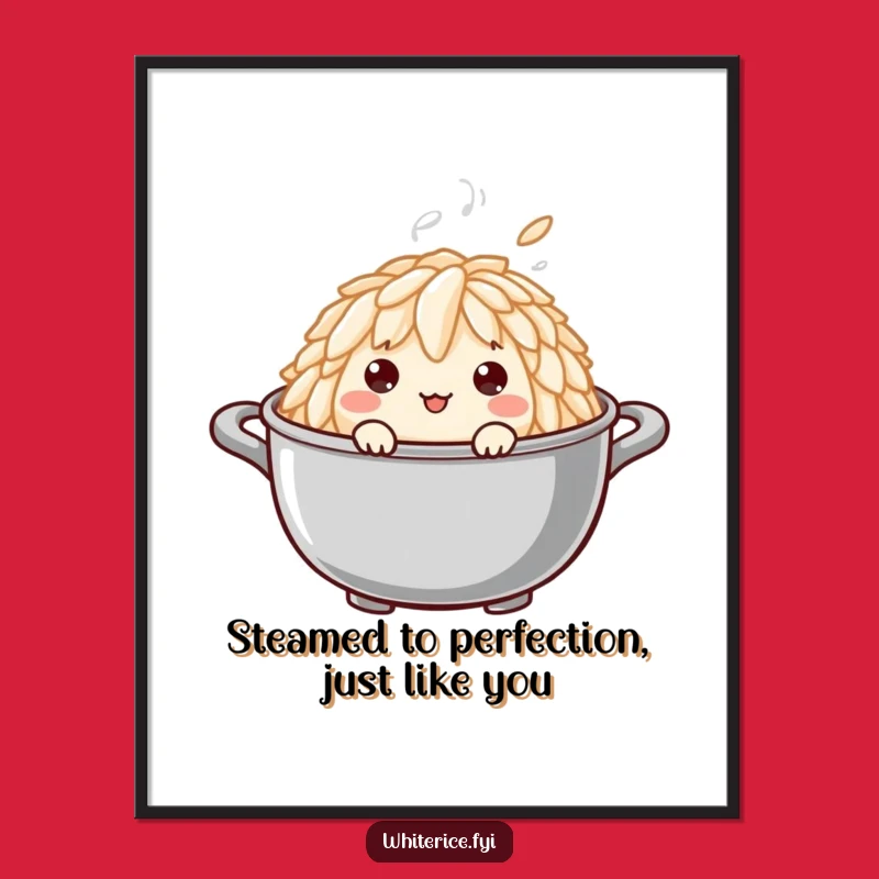 Funny Free Printable Wall Art: Curious Rice Grain Peeking Humorous Downloadable Decor