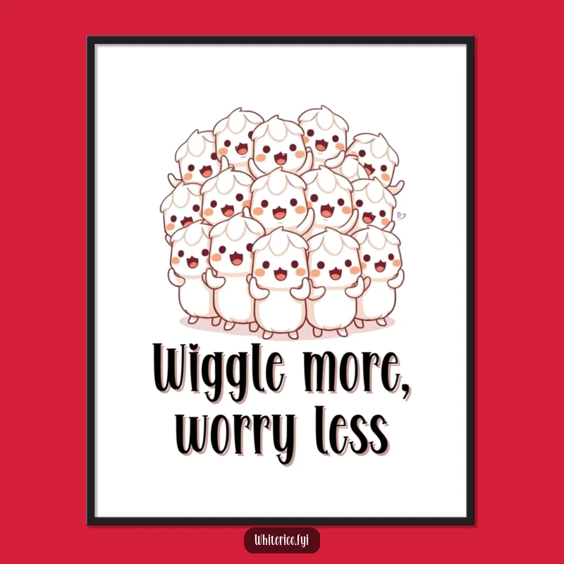 Funny Free Printable Wall Art: Wiggling Rice Pile, Humorous Downloadable Decor