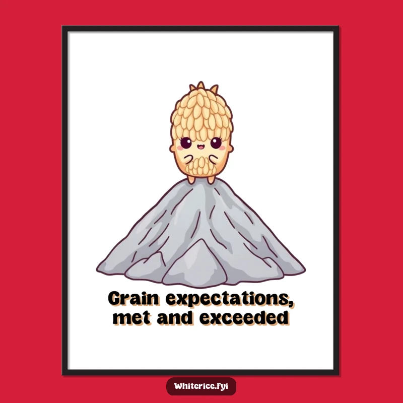 Free Printable Wall Art: Determined Rice Grain, Funny Downloadable Decor for Motivational Spaces